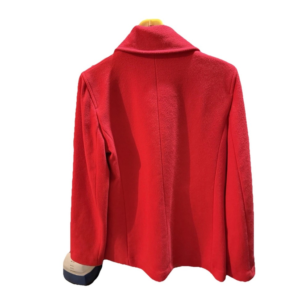 Barneys New York Luxury Red Wool Cashmere Peacoat Size 38 Made in Italy - Picture 7 of 9